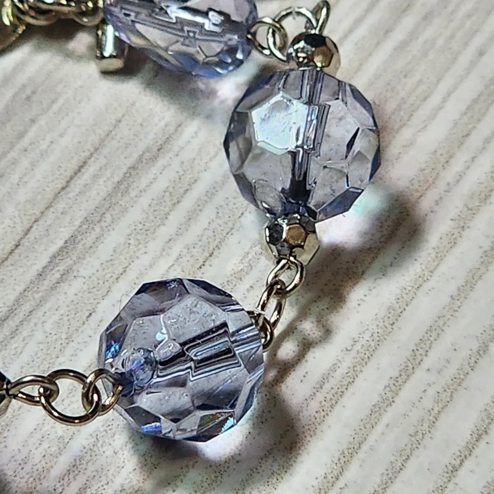 Cookie Lee Elegant Silver and Blue Bead Bracelet #25574 NWT - Picture 3 of 12